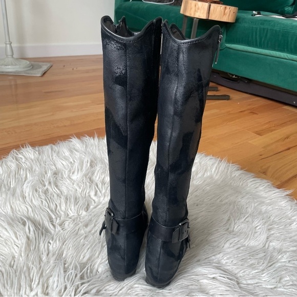 Donald J Pilner Dela Black Vintage Suede Leather Buckle Riding Boots EUC Size 5 - Picture 5 of 11